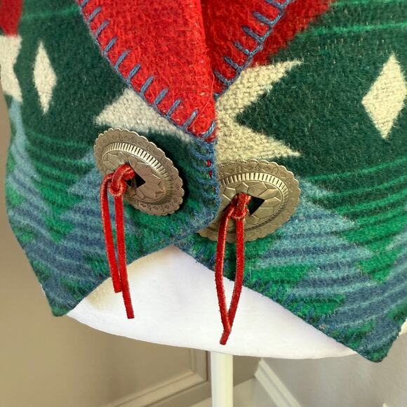Sharon Young 90’s Vintage Southwestern Concho Blanket Vest Made in USA Small - Picture 3 of 7